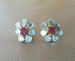 Diamanti Naturali E Rubuni/zaffiri Argento 925 Rod. Oro G