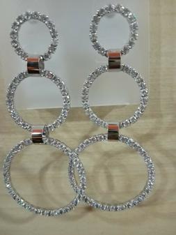 Donna A Cerchi A Pendente  Con Strass Bigiotteria Anallergic