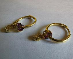 Donna A Cerchio In Argento 925 Plac.oro Giallo 18 Kt.con Cio