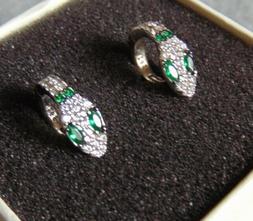 Donna A Cerchio Serpente&nbsp;in Argento 925 Rodiato E Zirconi A