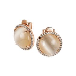 Donna A Lobo Placcato Oro Rosa Boccadamo Con Cristalli Xor46