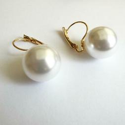 Donna A Monachella Colore Oro Con Grande Perla Bianca 1,6 Cm