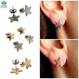 Donna A Stella Stelline Bottone In Acciaio Inox Argento Oro 