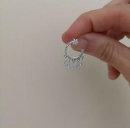 Donna Acciaio Con Strass Stelle E Luna Free Nickel Bijotteri