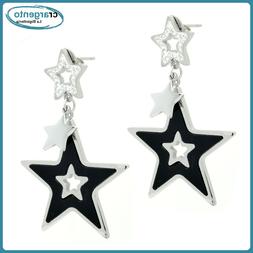 orecchini donna acciaio inox pendenti lunghi bigiotteria