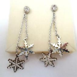 Donna Acciaio Lucido,con Fiocco Di Neve Pendenti - 233 Ff