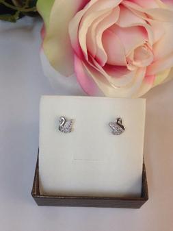 Donna Argento 925 Anallergico Rodiato Forma Di Cigno Zirconi