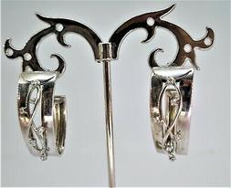 Donna Argento 925 Ovali Infinito Zirconi T Diamante Vintage 