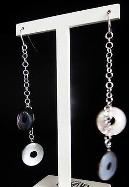 Donna Argento 925 Pendenti 7cm Cerchietti Madreperla Natural