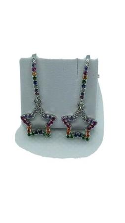 Donna Argento 925 Pendenti Multicolor