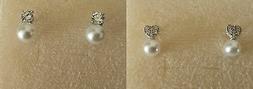 Donna Argento 925 Punto Luce Cuore Tempestato Zirconi Perla 