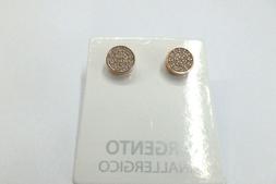 Donna Argento 925 Zirconia Cubic Color Oro Rosa Rotondi Micr