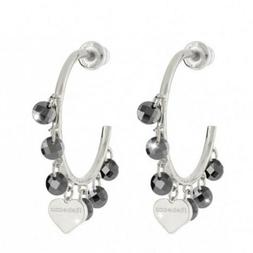 Donna Argento Lucciole Cristallo Nero Cuore Rebecca Gioielli