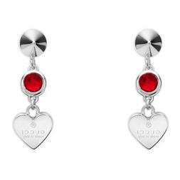 Donna Argento Pendenti Cuore Cristalli Rossi Ybd325837002