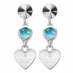 Donna Argento Pendenti Cuore Topazio Blu Ybd325837001