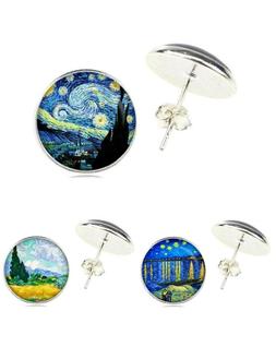 Donna Arte Van Gogh Orecchino Bottone Moda Estate Idea Regal