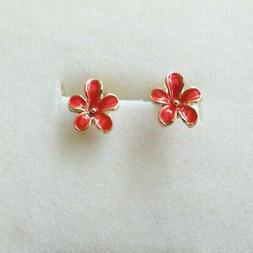 Donna Bambina Colore Oro Fiori Fiorellini Rossi