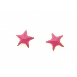 Donna Bambina Oro Giallo 18 Kt Carati Ct 750 0,40 Gr Stelle 