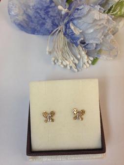 Donna Bambina Oro Giallo E Bianco 18 Kt 750% Forma Farfalla 