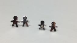 Donna Beb&egrave; Argento Baby Bimbo Al Lobo Lisci Con Zircone