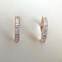 Donna Cerchi Colore Oro Con Zirconi Bianchi Quadrati - 2,5 C