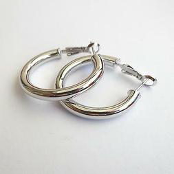 Donna Cerchi Lisci Colore Argento  - 3 Cm - 4 Mm - 156 P