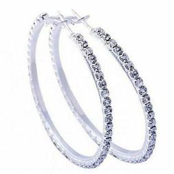 Donna Cerchi Medi Anelle Anelli Punti Luce Strass Pendenti A