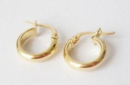 Donna Cerchietto Cerchio Campanella Oro Giallo 750 18kt Earr