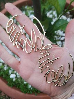 Donna Cerchio Con Scritta Color Oro Acciaio Chirurgico Logo 