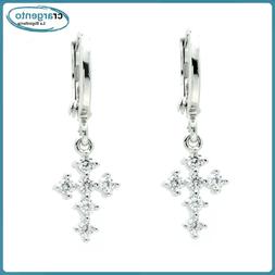 Donna Cerchio Pendenti Zirconi Da Con A In Croce Brillantini