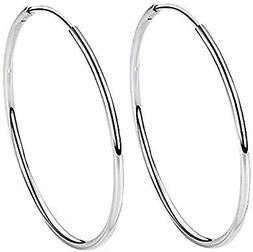 Donna Cerchio Piccoli Pendenti Semplici Colore Argento Diame