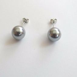 Donna Colore  Argento Lobo Con Perla Grigia  - 1 Cm - 268 N