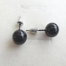 Donna Colore Argento Lobo Con Perla Nera  - 1 Cm - 46 R