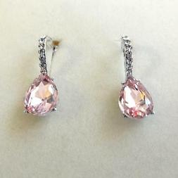 Donna Colore Argento Rosa Di Francia A Goccia E Zirconi Bian