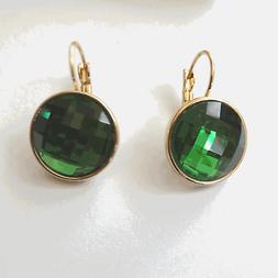 Donna Colore Oro Con Grande Smeraldo Verde  - 22 A