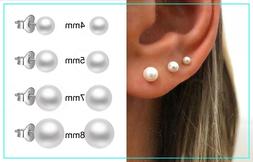 Donna Con Perla Argento 925% Da 4-5-7-8mm Ragazze Cerimonia