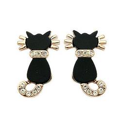 Donna Cristallo Swarovski Zircone Gatto Nero Or226