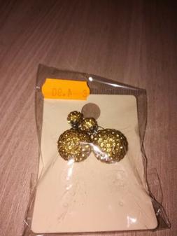 Donna Doppia Perla Colore Oro Con Brillantini
