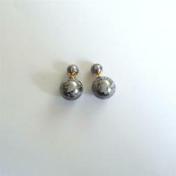 orecchini donna doppia perla sfere colore oro