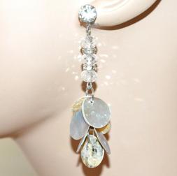 Donna Etnici Pendenti Argento Ciondoli Cristalli Trasparenti