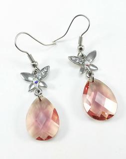 Donna Farfalla Pendente Goccia Rosa