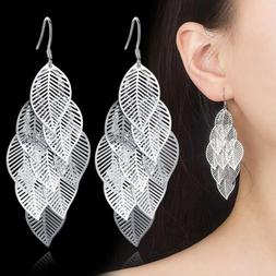 Donna Foglia Pendenti Foglie Argento 925 Idea Regalo Natale