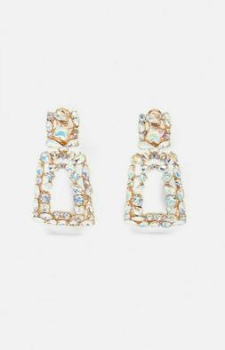 Donna Geometrici Brillanti Lunghi Zara Pendenti Oro Argento 
