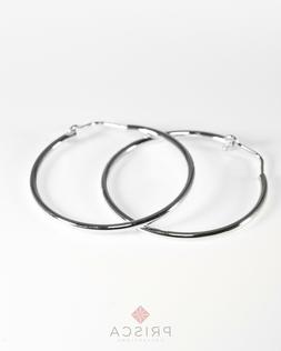 Donna Gioielli Argento 925 Sterling Cerchi Fini Diametro 40m