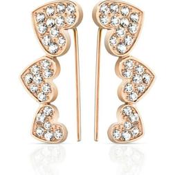 Donna I-love Saeu03 Cuore Cuori Pvd Oro Rosa Cristalli