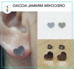 Donna In Acciaio Cuore Cuoricino A Lobo Piccoli Semplici Min