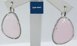 Donna In Argento 925 Pendenti Cristalli Di Swaroski Rosa E Z