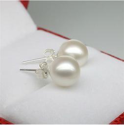 Donna In Argento 925% Con Perle Bianche 8 Mm