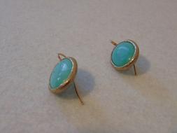 Donna In Argento 925 Satinato E Grande Ovale Di Turchese Aut