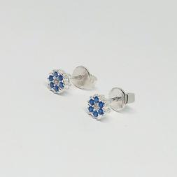 Donna In Argento Con Pietre Blu Incastonate